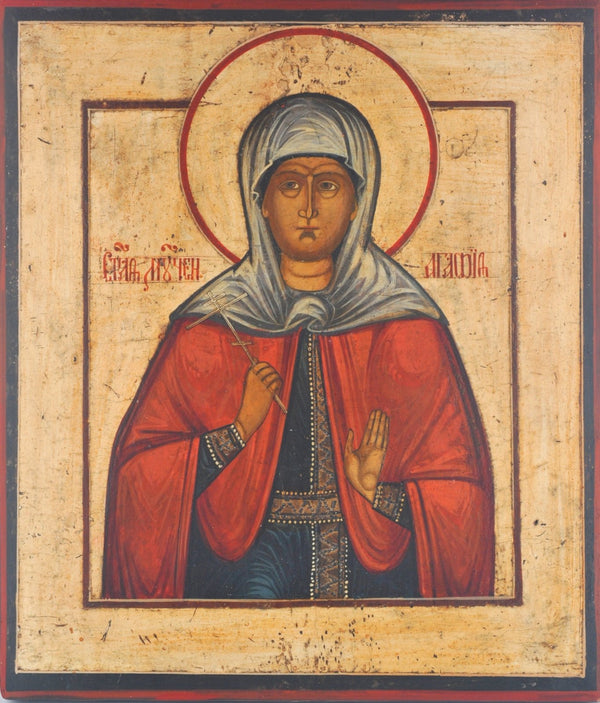 Old Russian Icon - Saint Agatha (19th century Russian)